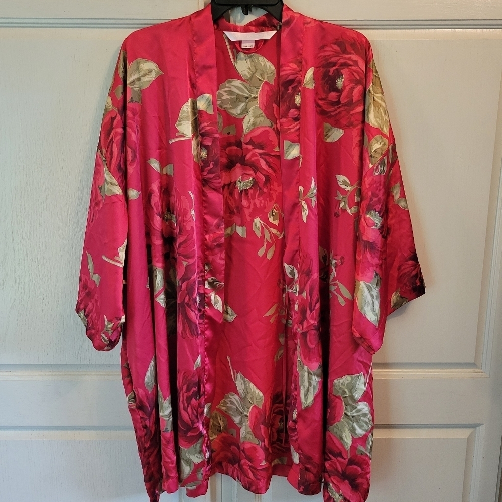 Victoria's Secret Red Rose Silky Robe